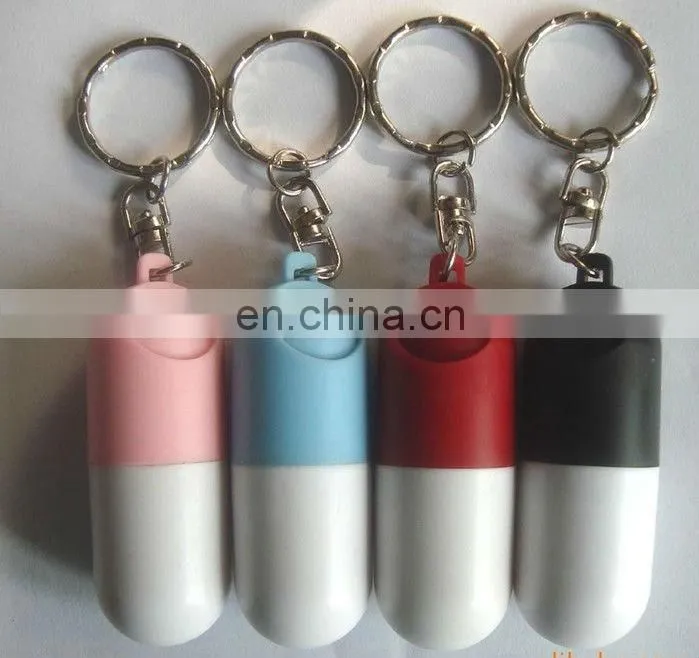 Portable Capsule Style Medicine Bottle Pill Box Keychain