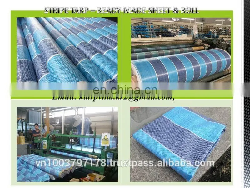 Blue/ White/ Blue Stripe Tarpaulin, Korea Quality, High quality, Malaysia, Singapore