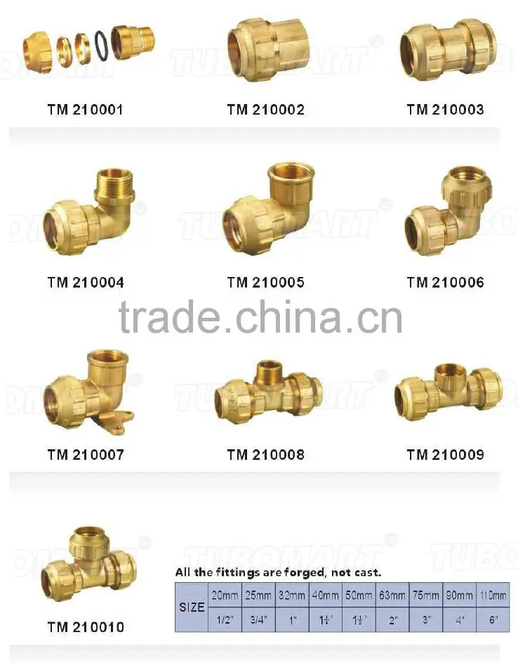 2016 female / equal straight DZR brass screw fittings for PE pipes