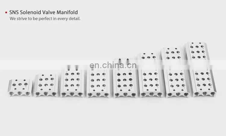 SNS 4V/4A Series Pneumatic Parts Aluminum Alloy Air Solenoid Valve Base Manifold