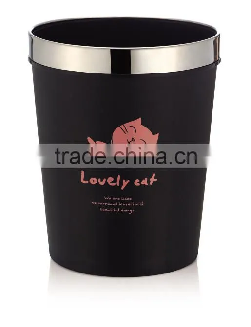 high quality round wholesale PP Novelty Home Plastic waste bin