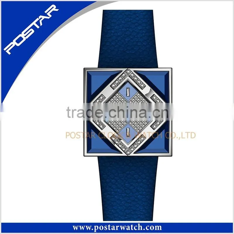 High Quality Design Your Fashion Leather Watch Japan Movt Quartz Watch Stainless Steel Bezel