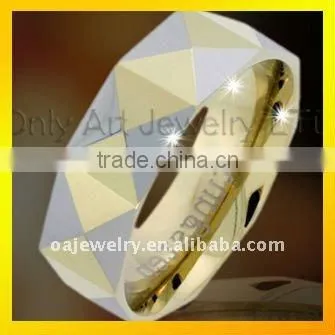 wholesale mens jewlery fahsion gold plating tungsten ring