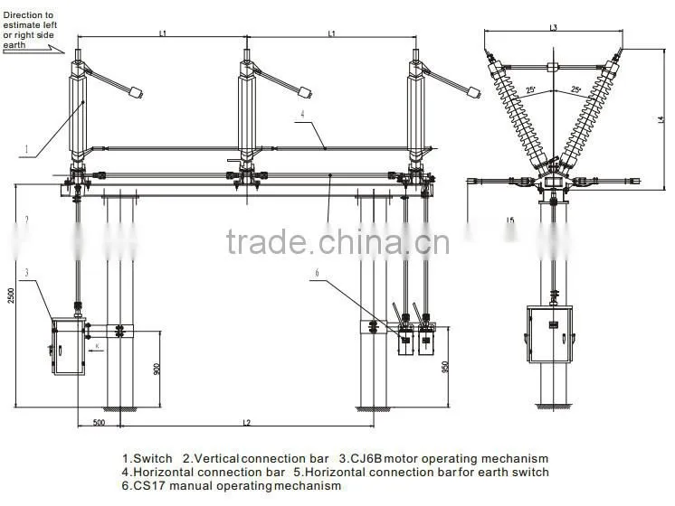33KV-40.5KV Outdoor High Voltage Disconnector Switch/Isolate Switch