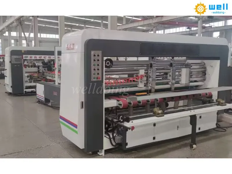 automatic carton floder gluer stitcher machine