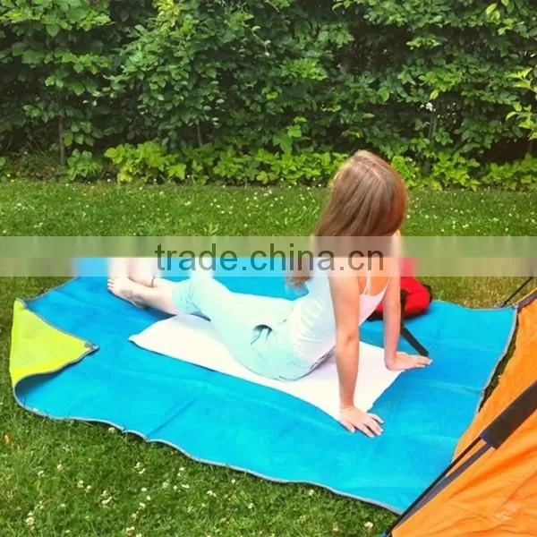HDPE Knitted fold sandless beach mat sand free for beach mat
