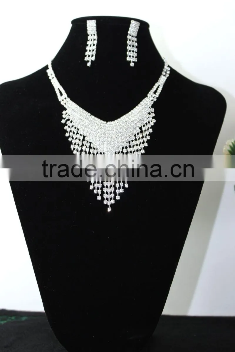 Tassel Glass Crystal Wedding Jewelry Sets for Bridal Beautiful Jewelry Set Wholesale