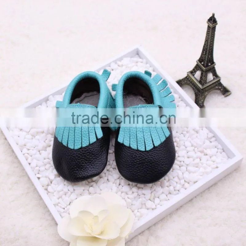 2015 New style wholesale cheap leather moccasin baby shoes