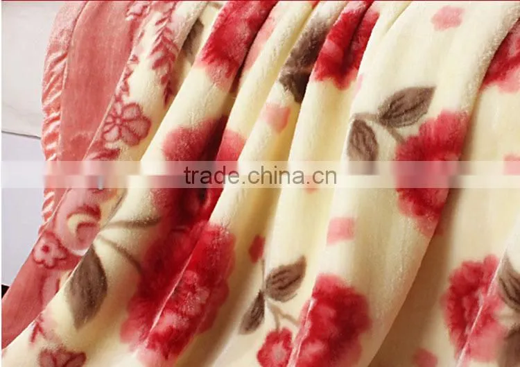 Made In China Winter Flower Plain Dyed Mink Blanket