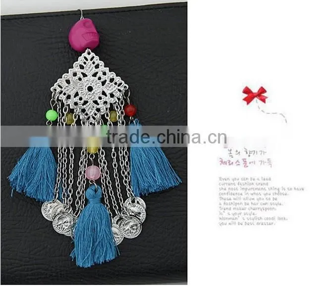 Chandelier Statement Earrings Fabric Statement Earrings Tassel Earrings