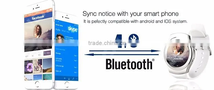 GSM smart watch phone G3 with round panel/touch display/heart rate/round watch phone