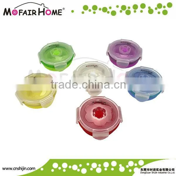 Food grade Round foldable silicone insulated food containers (FD003-1)