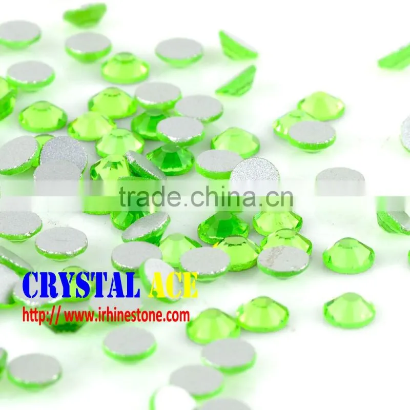 Shiny Peridot non hotfix rhinestone, Flat back strass