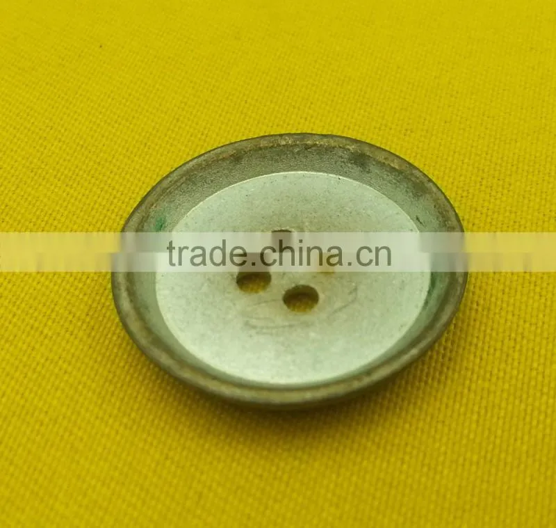 4 Holes Metal Button in Brass Silver Color --- MS1412