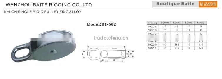 factory price manufacture nylon metal rigid pulley zinc alloy with single wheel
