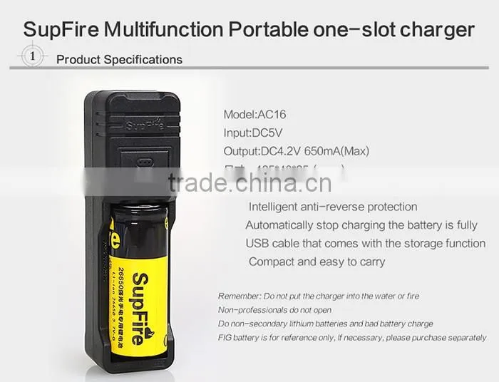 DC 5V Multifunction Portable one-slot USB charger AC16