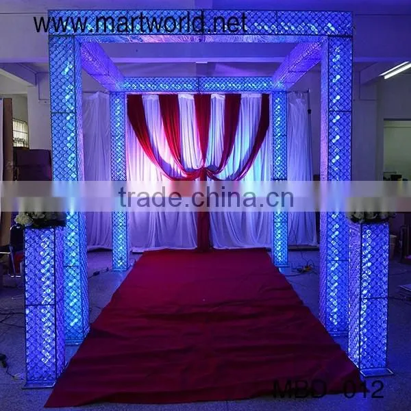 luxury silver suqar party decoration wedding stage mandap decoration crystal wedding arch for weddings, party , event(MBD-012)