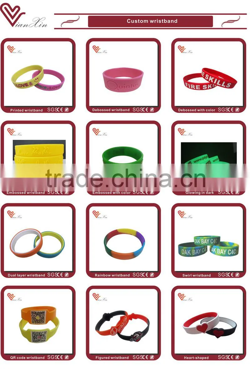 Elegant custom glowing in the dark silicone wristband for event