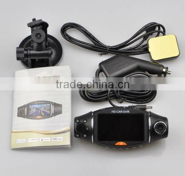 2.7" Dual camera lens H.264 HDMI full HD 1080P DVR car recorder with GPS,G-sensor SC310