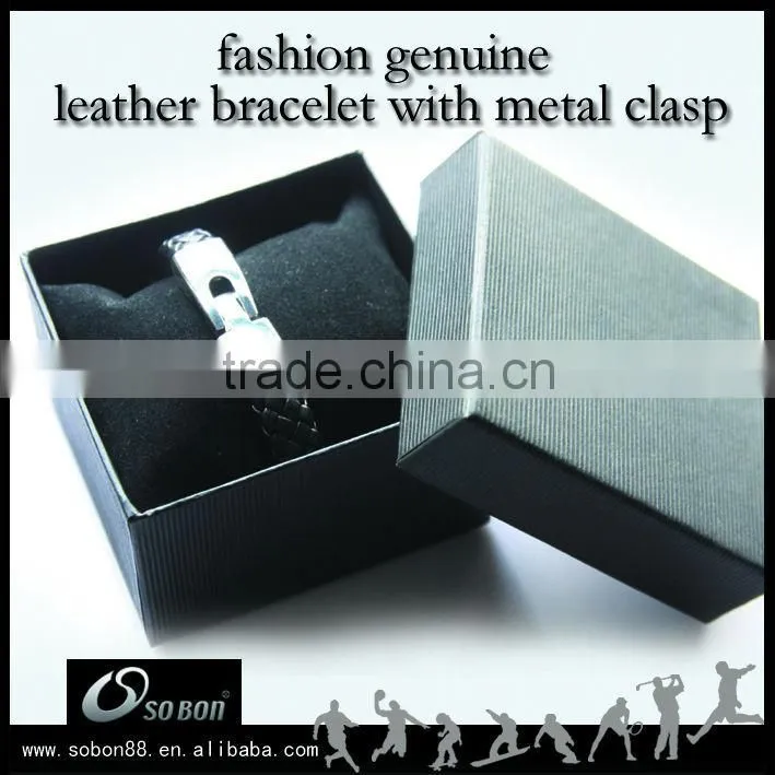 Fashion Jewelry New Design Handmade Braided Leather bracelet with Metal