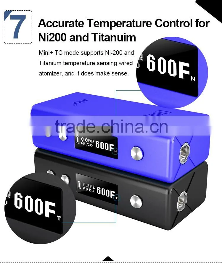 Cloupor mini Plus ,50W with Temp control support Ti and Ni200 in 5 colors!!! temp control box mod temp control