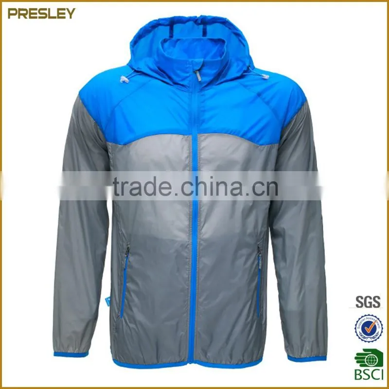 wholesale price light contrast color long sleeve protecting men's jacket