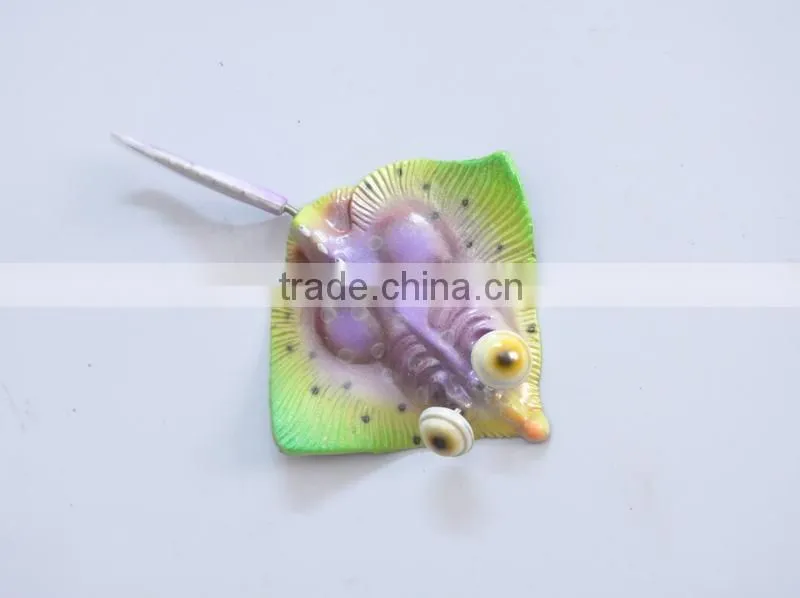 5 inch Pearl Powder Surface Butterfish Decoration Plastic Fridge Magnet