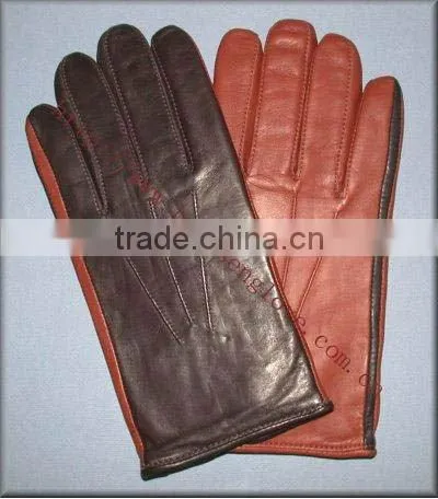 HS089 fashion leather gloves brown leather gloves