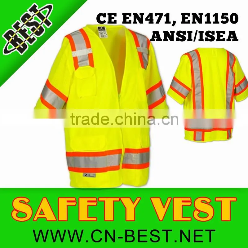 ANSI Yellow safety vest with pockets