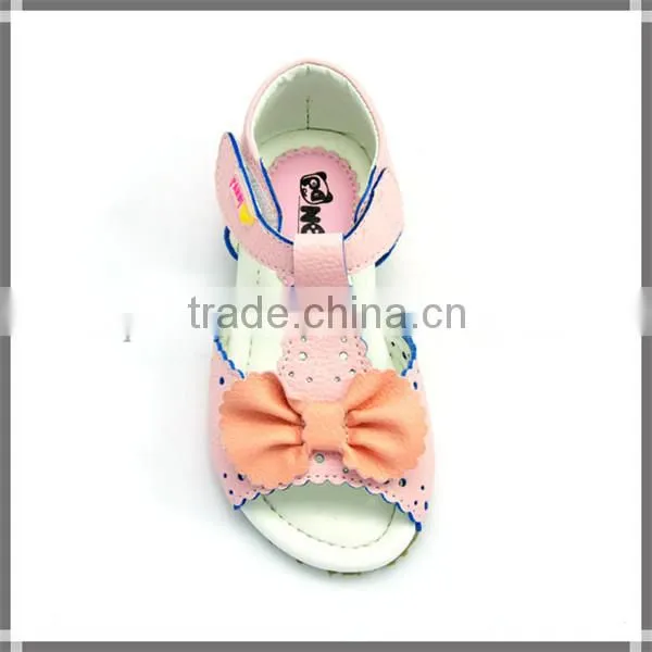 Fashion flat summer sandals for girl with bow 2016