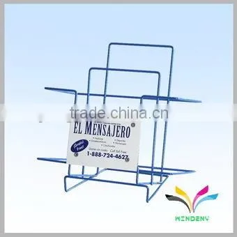Supermarket stock metal customized OEM magazine stand