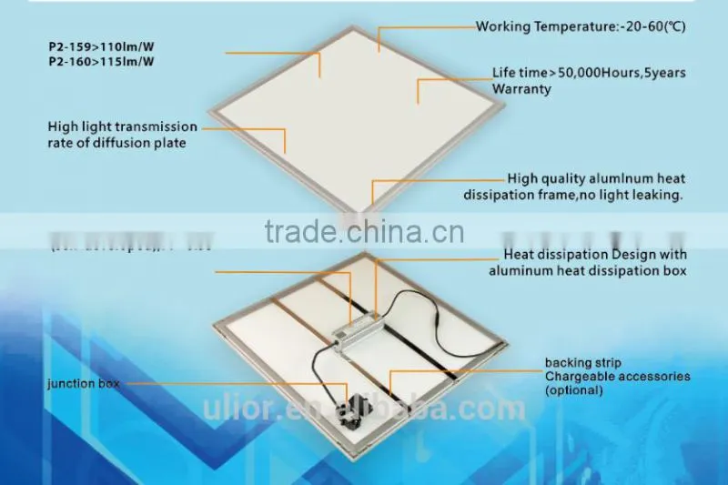 DLC-164 Widely use in commercial office dlc led panel lights, recessed led panel light, integrated led panel light 600 600