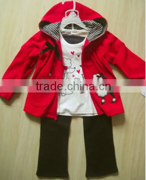 children's clothing set kids set clothes girls 3pc set hoodie inner top and pants 3pc sets baby wears