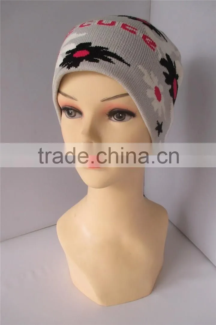 Wholesale Printing Design High Quality 100%Acrylic Promotional Knit Beanie