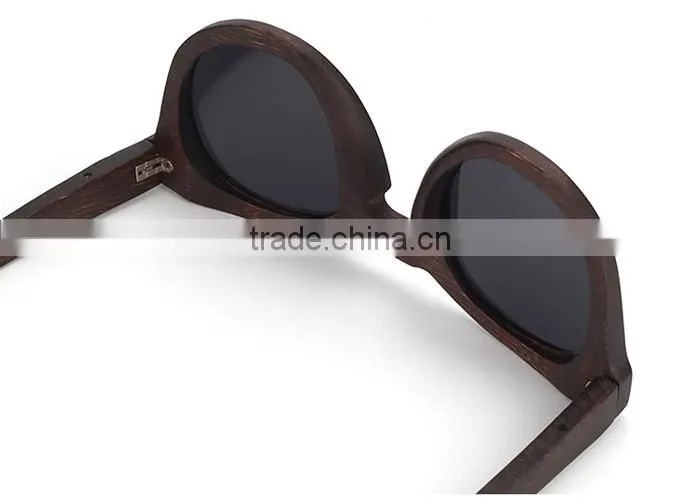 2016 classic LOW MOQ high-end UV400 mirror lens custom design bamboo wooden polarized sunglasses metal combination