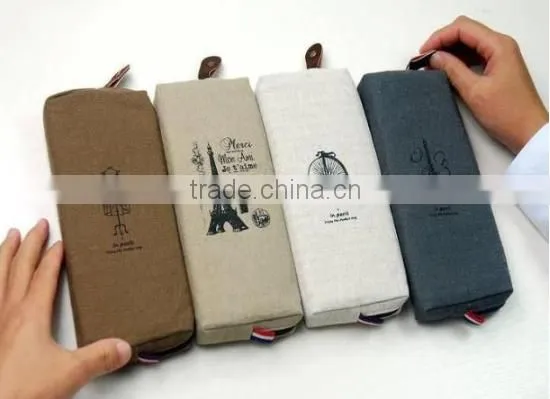 Promotion two zippers fresh pencil case made in china