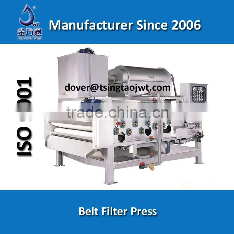Belt filter press for sludge dewatering