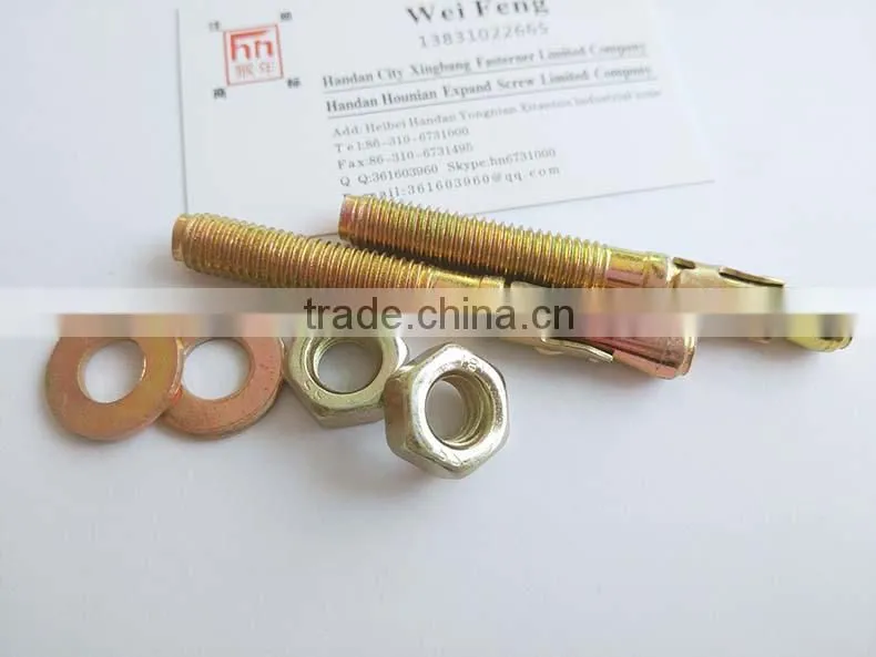 china hebei din M24 wedge anchor through bolt with zinc plated