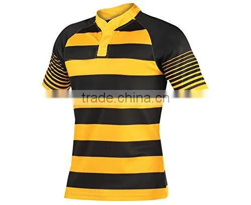 High quality new design rugby shirts 2015 men's rugby jersey fabric