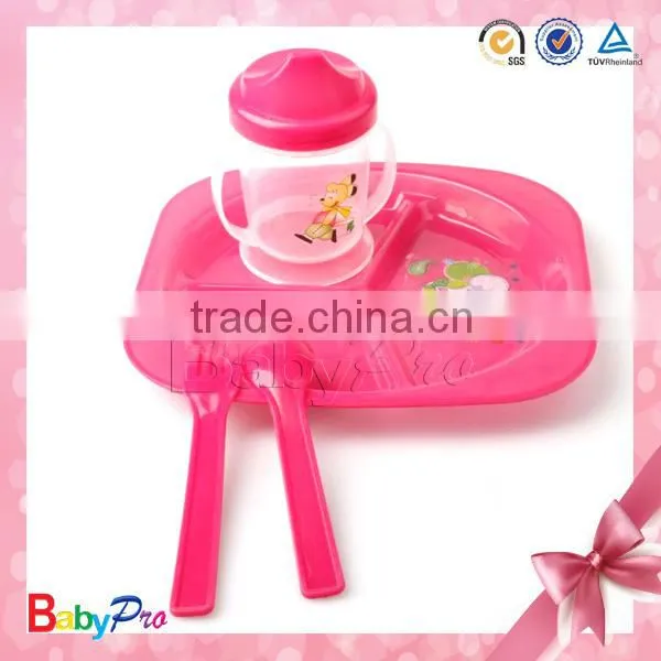 2015 Wholesales Custom Plastic Colorful Plastic Plate With Spoon