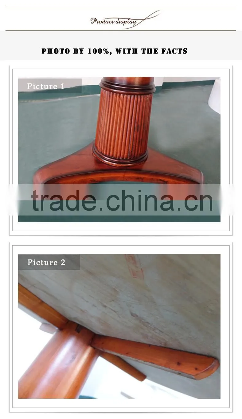 Oak Solid Wooden Furniture Big Round Dining Table China Classical Design For Restaurant 31''H