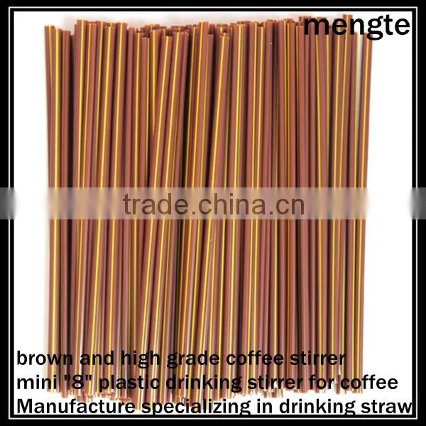 Hot selling china yiwu plastic coffee stick with yellow stripe