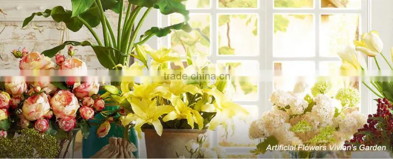 10 heads artificial begonia, 27 cm royal blue artificial flowers for home decor
