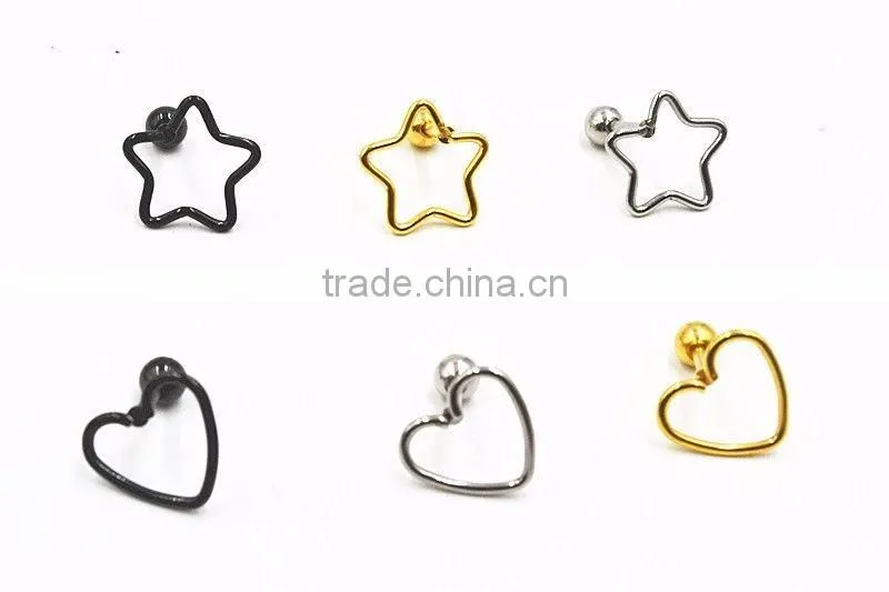 Star Heart Earring Helix Tragus Cartilage Earring