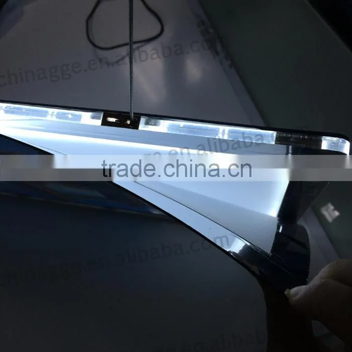 Super Slim Acrylic Real Estate Agents Display LED Window Light Pockets