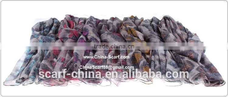Wholesale voile leopard scarf