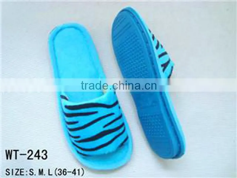 cotton upper open toe women indoor bathroom slipper guest hotel room bathroom slippers terry cotton