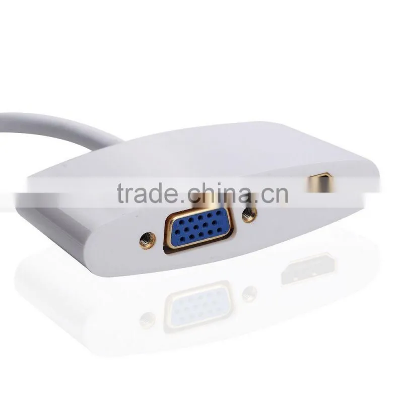 Mini Display Port DP to HDMI + VGA Adapter Cable for Apple MacBook surface Pro