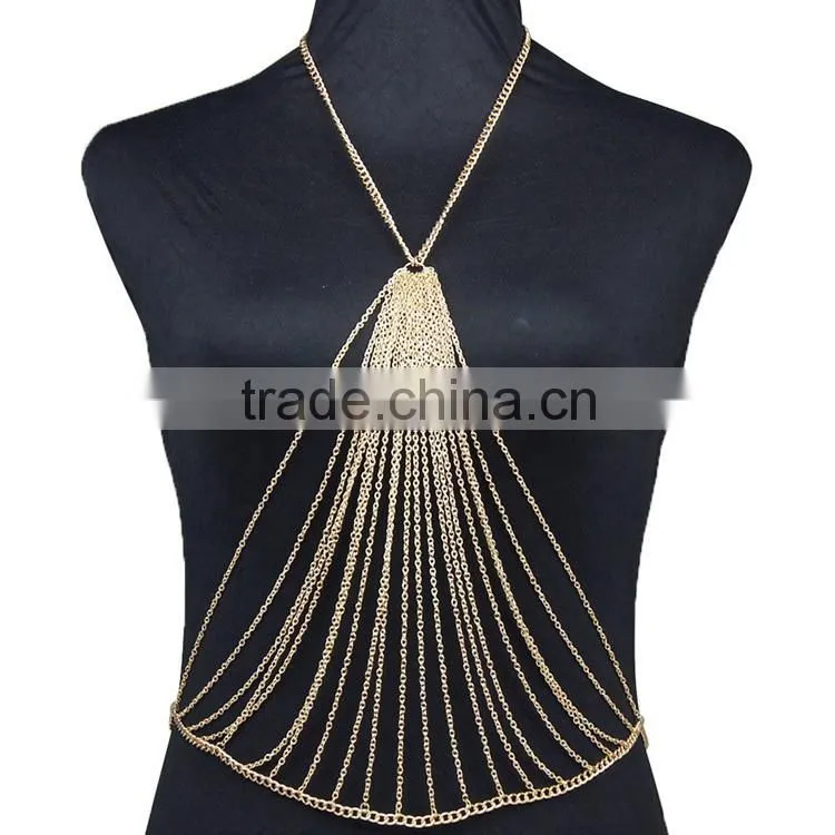 instock free sample women sexy body chain jewerly