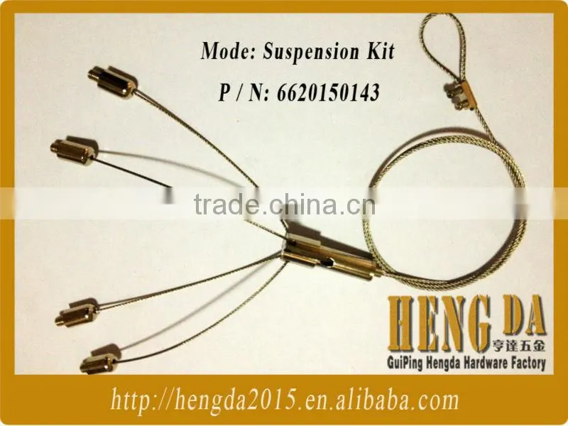 Coated wire rope with suspension kits